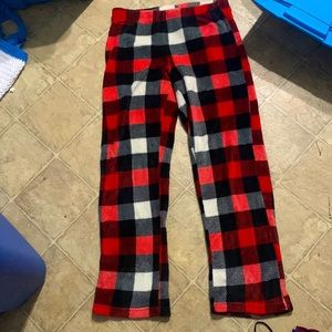 M Red Plaid Fuzzy Pajama Pants
